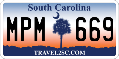 SC license plate MPM669