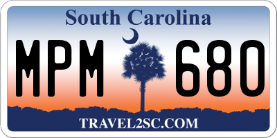 SC license plate MPM680