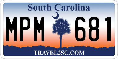 SC license plate MPM681