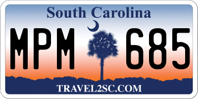 SC license plate MPM685