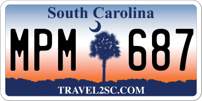 SC license plate MPM687