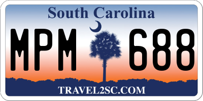 SC license plate MPM688