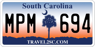 SC license plate MPM694