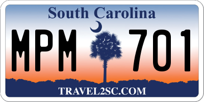SC license plate MPM701