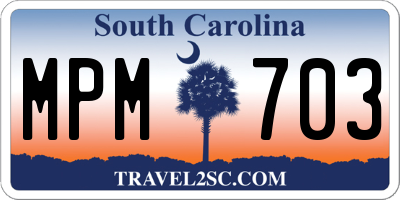 SC license plate MPM703
