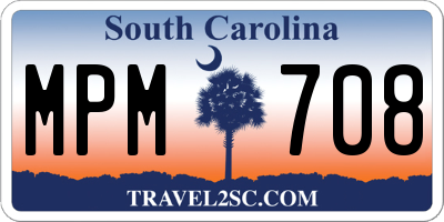 SC license plate MPM708