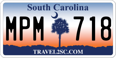SC license plate MPM718