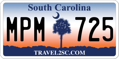 SC license plate MPM725
