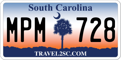 SC license plate MPM728