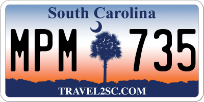 SC license plate MPM735