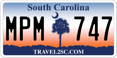 SC license plate MPM747