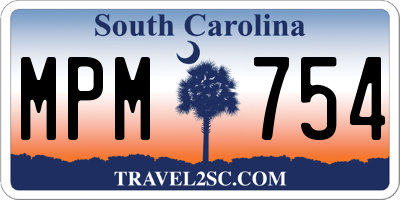 SC license plate MPM754