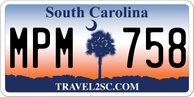 SC license plate MPM758
