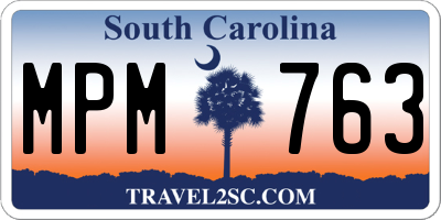 SC license plate MPM763
