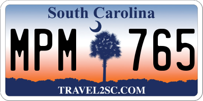 SC license plate MPM765