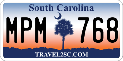 SC license plate MPM768