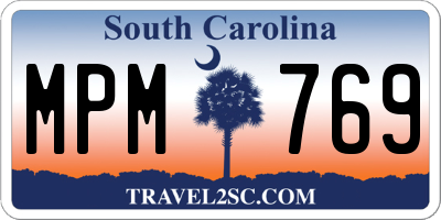 SC license plate MPM769