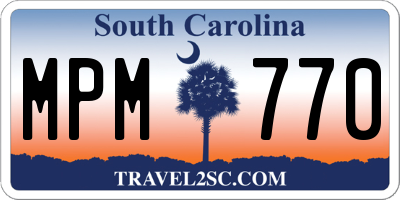 SC license plate MPM770