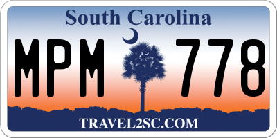 SC license plate MPM778