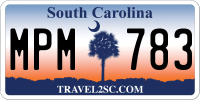 SC license plate MPM783
