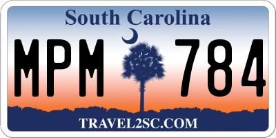 SC license plate MPM784