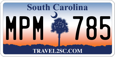 SC license plate MPM785