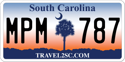 SC license plate MPM787