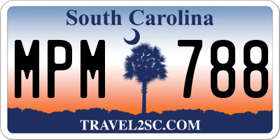 SC license plate MPM788