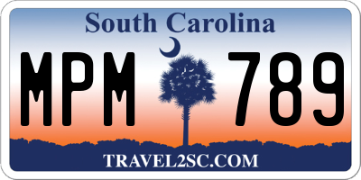 SC license plate MPM789