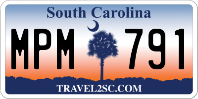 SC license plate MPM791