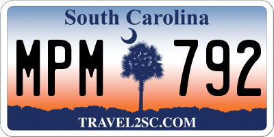 SC license plate MPM792