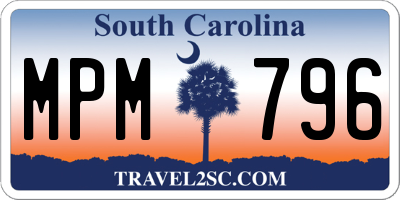 SC license plate MPM796