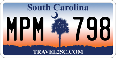 SC license plate MPM798