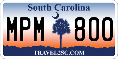 SC license plate MPM800