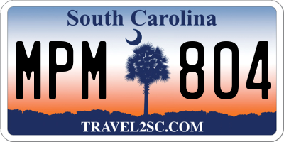 SC license plate MPM804