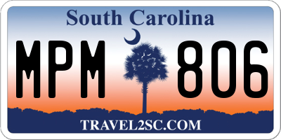 SC license plate MPM806