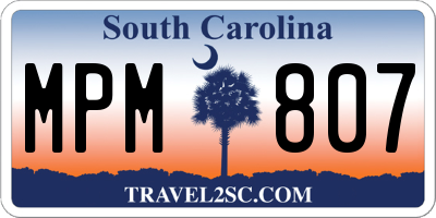 SC license plate MPM807