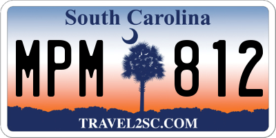 SC license plate MPM812