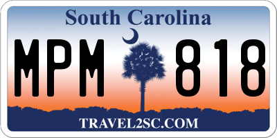 SC license plate MPM818