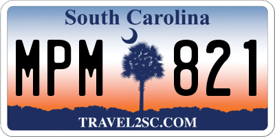 SC license plate MPM821