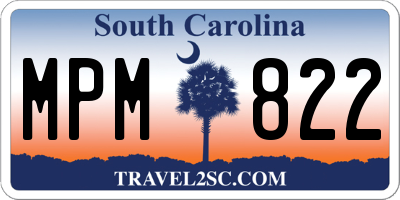SC license plate MPM822