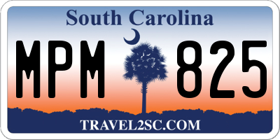 SC license plate MPM825