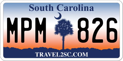 SC license plate MPM826