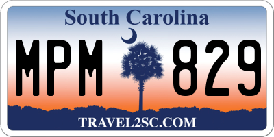 SC license plate MPM829