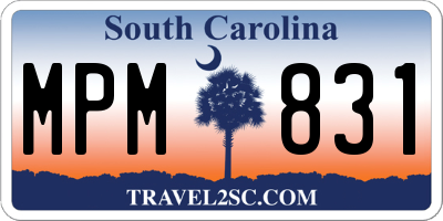 SC license plate MPM831