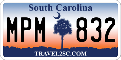 SC license plate MPM832