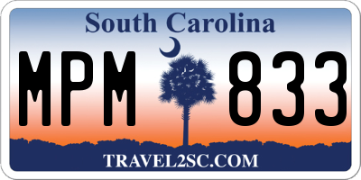SC license plate MPM833