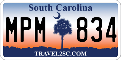 SC license plate MPM834