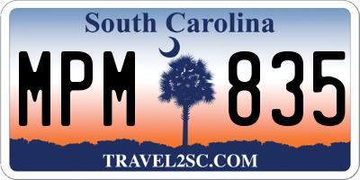 SC license plate MPM835