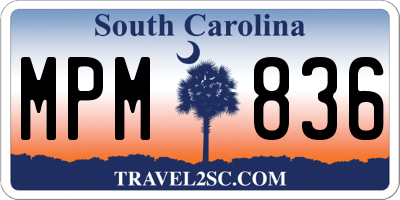 SC license plate MPM836